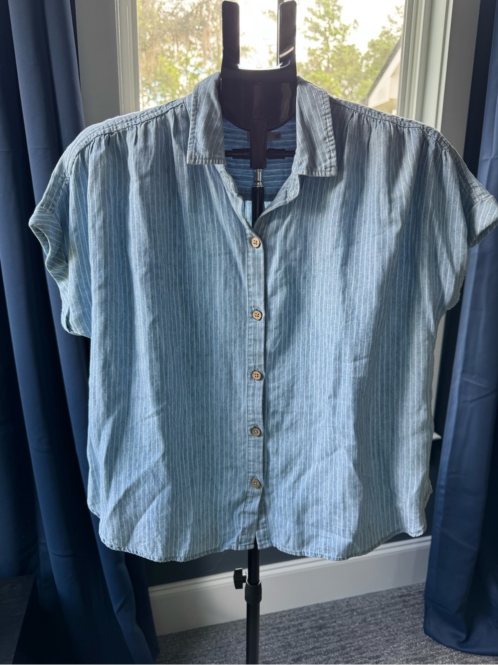 Faherty Breeze Short Sleeve Button Down Shirt Size Small Tried and True Stripe